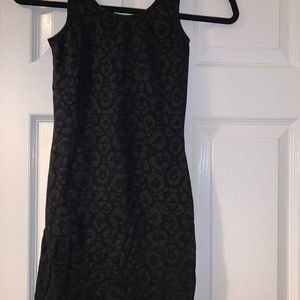 Leopard print and solid mini dress